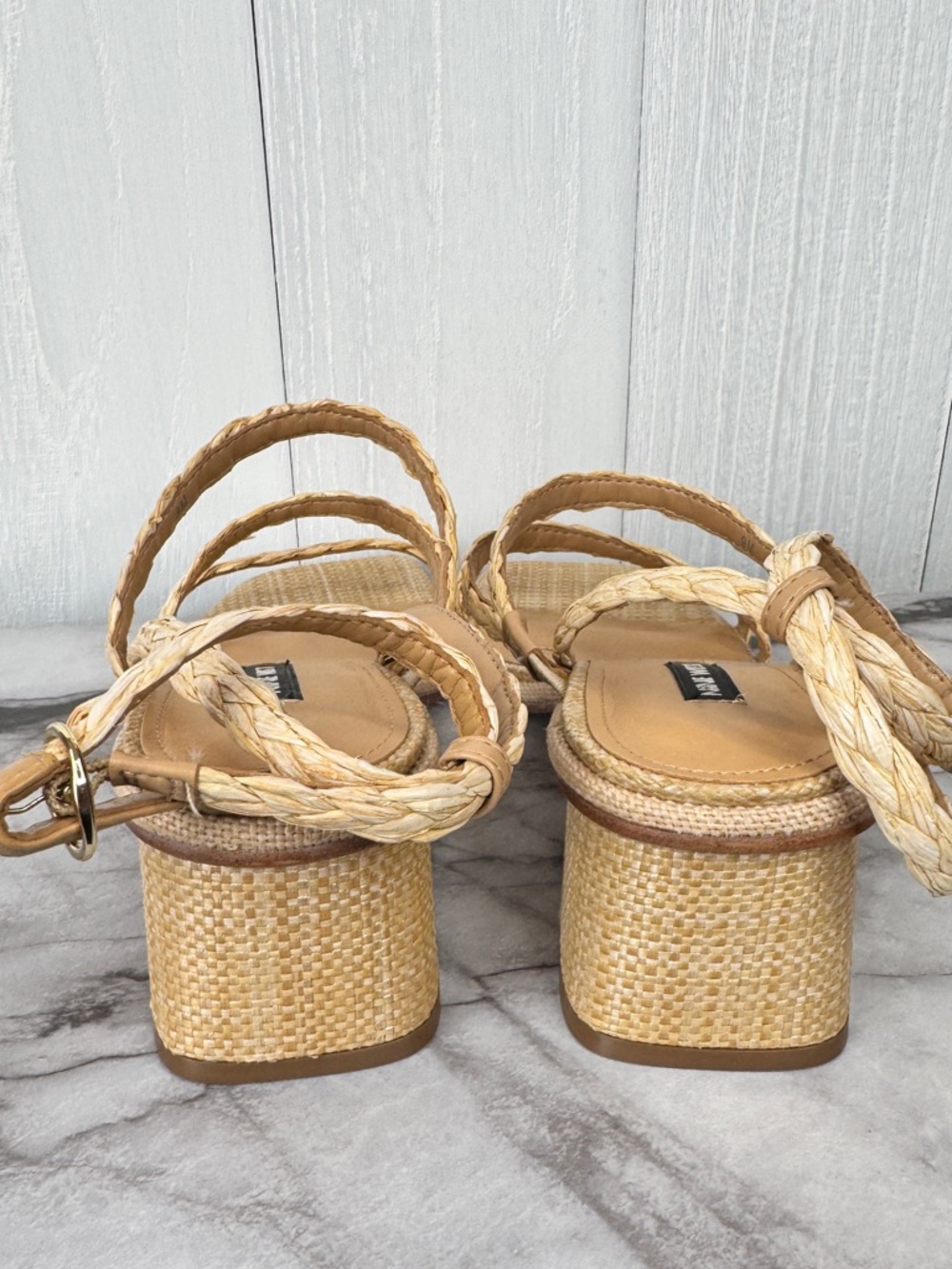 Nine West Emolly Raffia Block Heel Sandals - Picture 9 of 12
